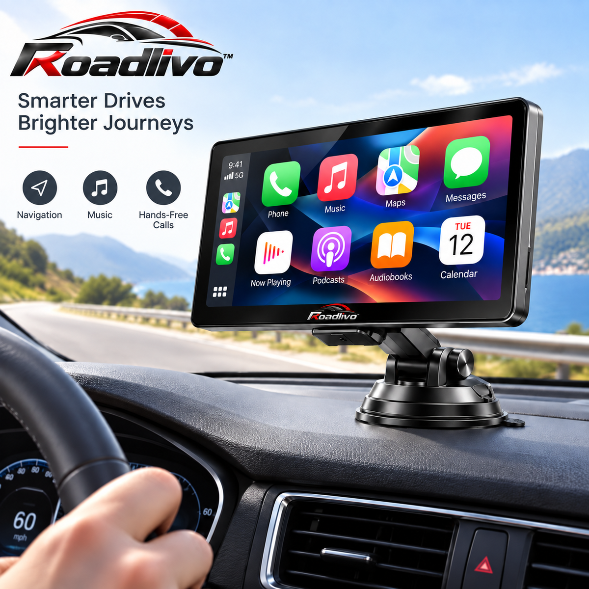 Roadlivo™ Portable Wireless CarPlay Display