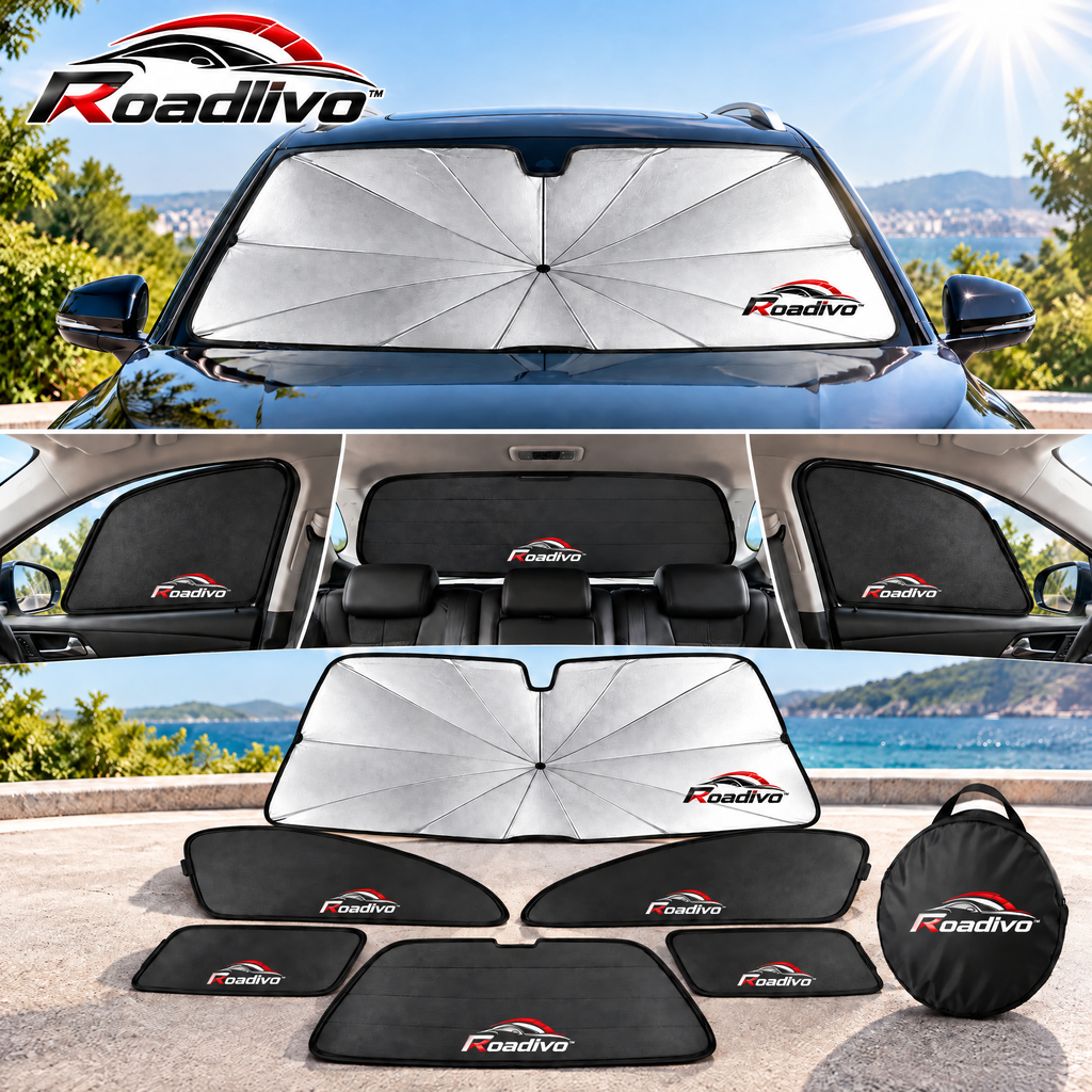 Roadlivo™ Full-Car Sunshade & Heat Protection Set
