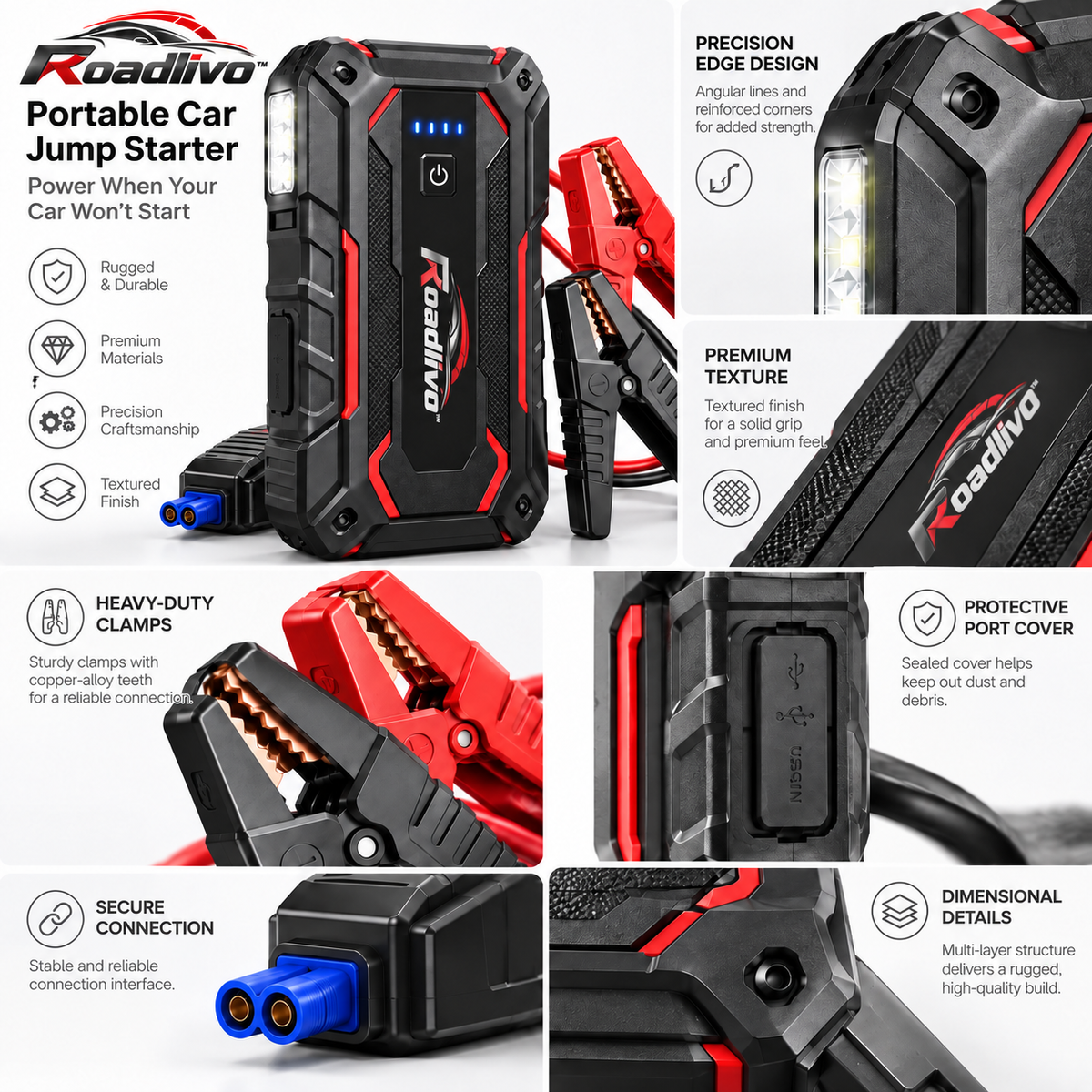 Roadlivo™ Portable Car Jump Starter