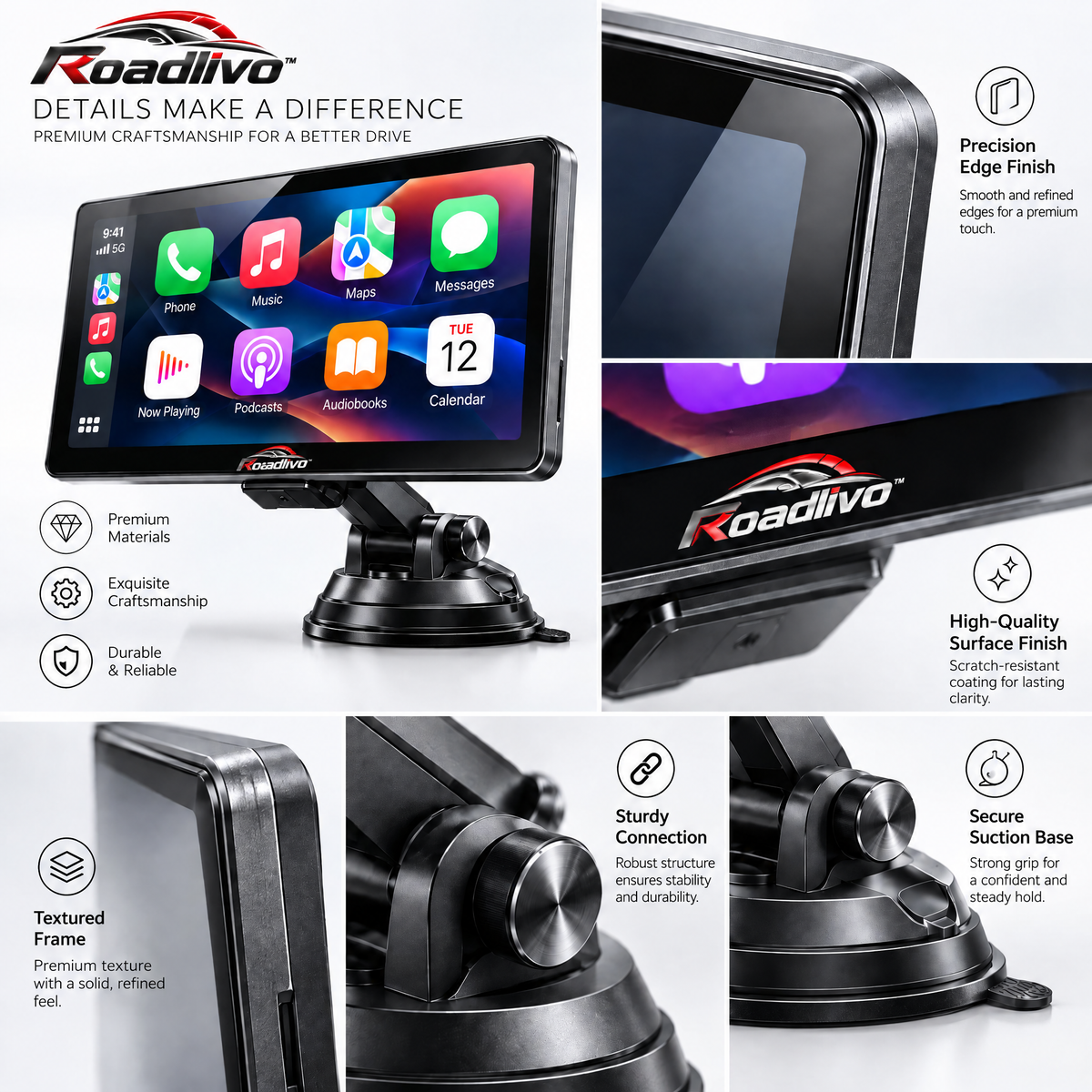 Roadlivo™ Portable Wireless CarPlay Display