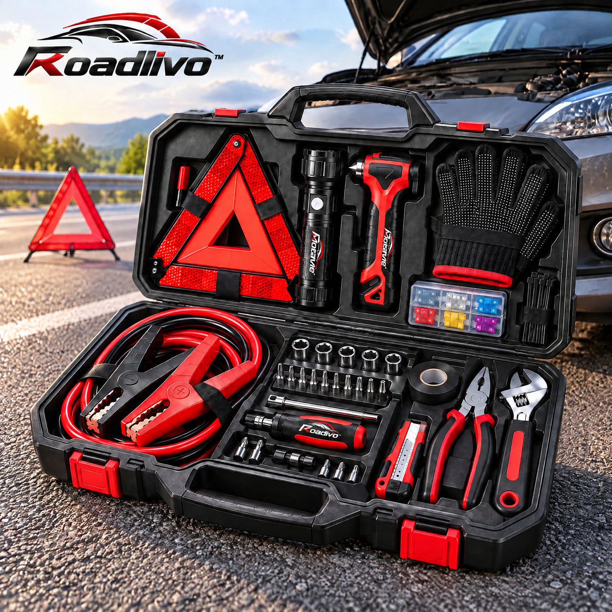 Roadlivo™ Roadside Emergency Tool Kit