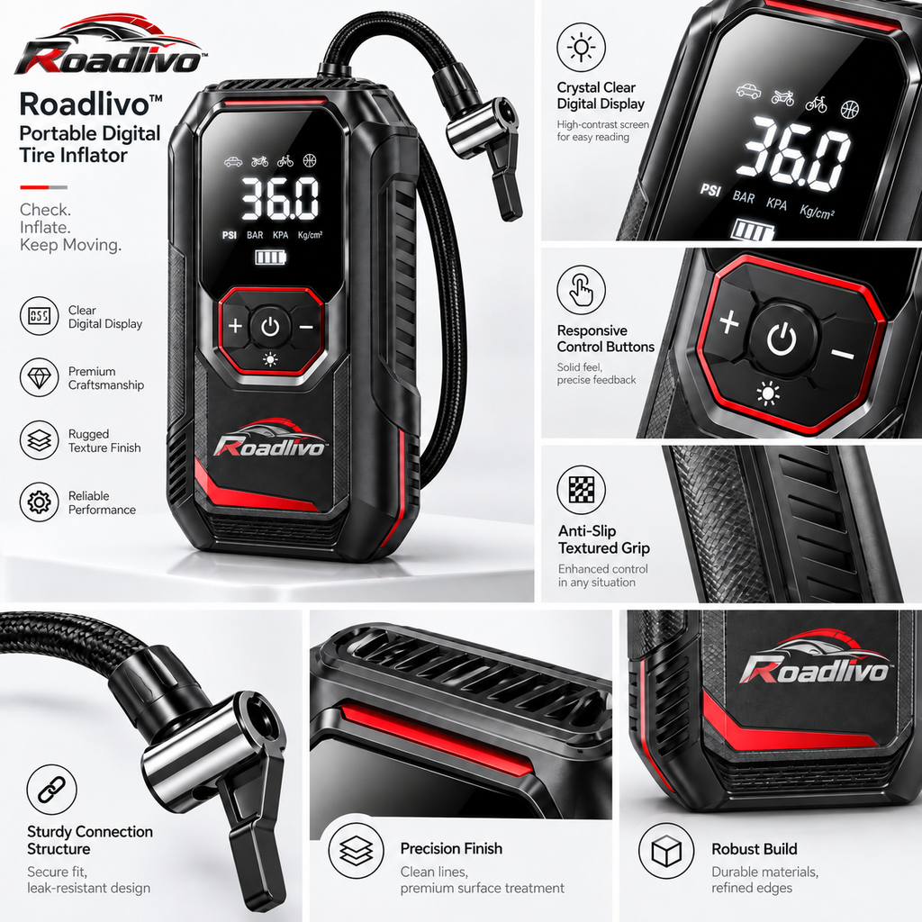 Roadlivo™ Portable Digital Tire Inflator