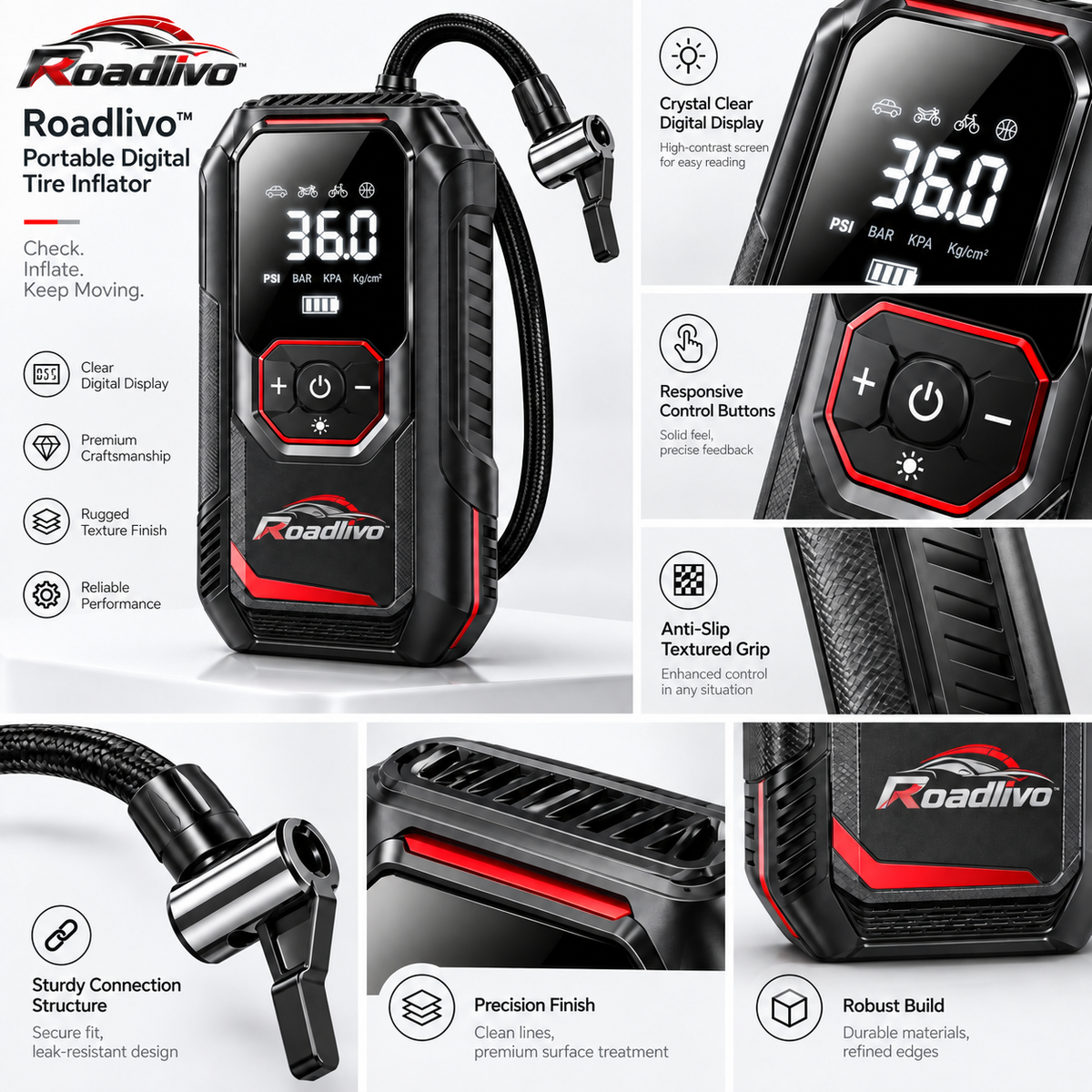 Roadlivo™ Portable Digital Tire Inflator