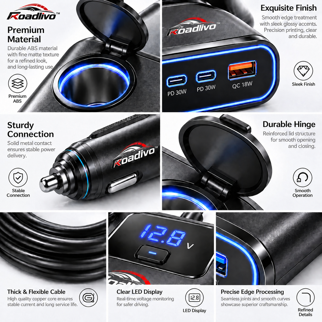 Roadlivo™ Multi-Port Fast Charging Power Hub